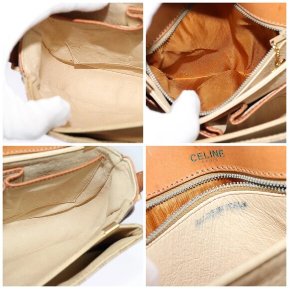 CELINE Macadam Canvas Shoulder Bag PVC Beige Gold Auth 119185 - Picture 15 of 16